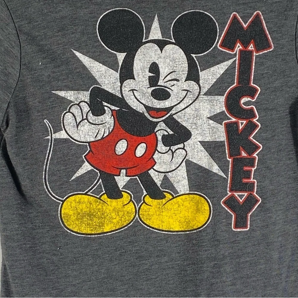 Disney Mickey Mouse Dark Gray and Light Gray Long Sleeve Tee Size 5T